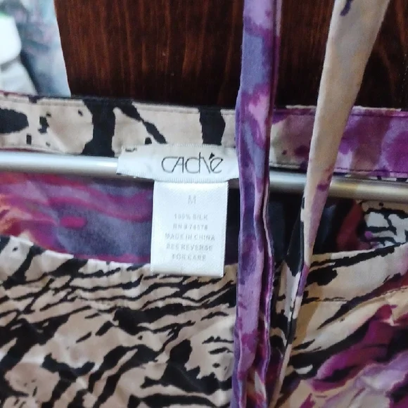 Women's Purple Animal Print Top - Picture 3 of 4